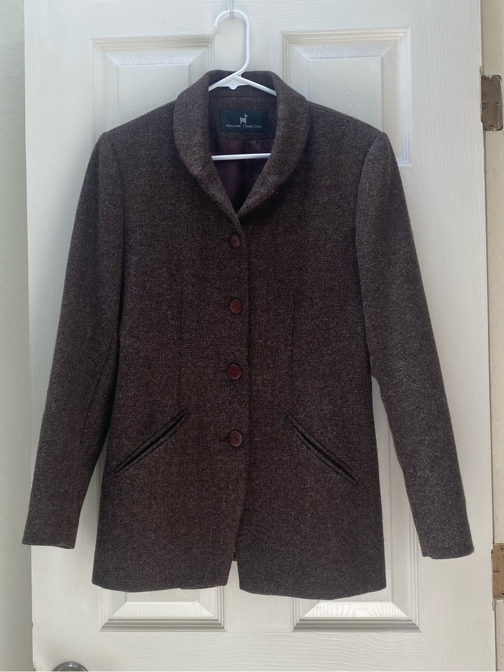 PERUVIAN CONNECTION | Alpaca Wool Coat Size 6 - Picture 13 of 14